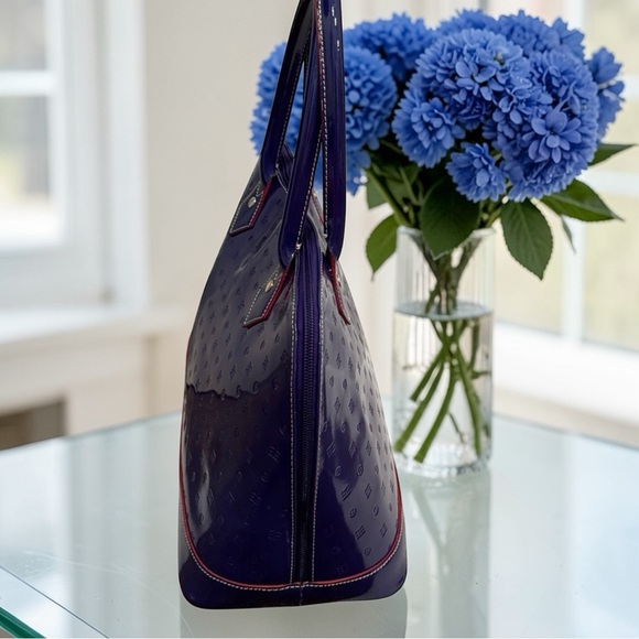 3FER EUC Arcadia Deep Blue Parent Leather Satchel Bag - Picture 4 of 10